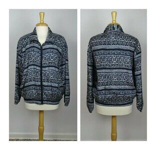 XPOSURE Vintage 100% Silk Track Jacket Outerwear Windbreaker Full-Zip 80s 90s M